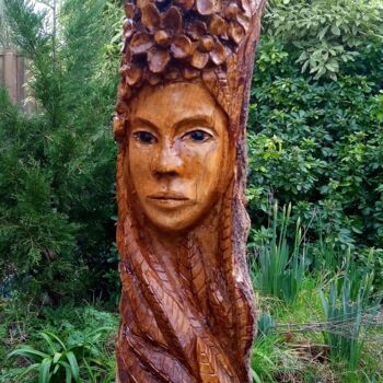 Sculpture titled "Dame nature" by Thierry Moulin, Original Artwork, Wood