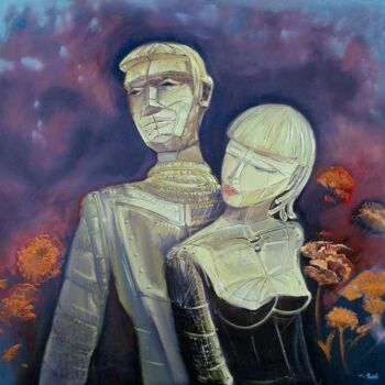 Schilderij getiteld "Couple" door Thierry Nappée, Origineel Kunstwerk, Olie