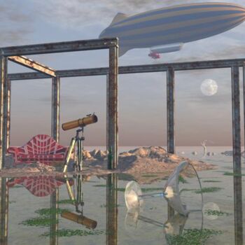 「Paysage astronomiaq…」というタイトルのデジタルアーツ Thierry Nappéeによって, オリジナルのアートワーク, 3Dスカルプティング