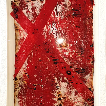 Schilderij getiteld "Polymère-R-II-46x12…" door Thierry Parezys, Origineel Kunstwerk, Acryl