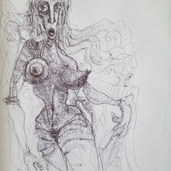 Drawing titled "Sofia.jpg" by Thierry Pujalte, Original Artwork, Ballpoint pen