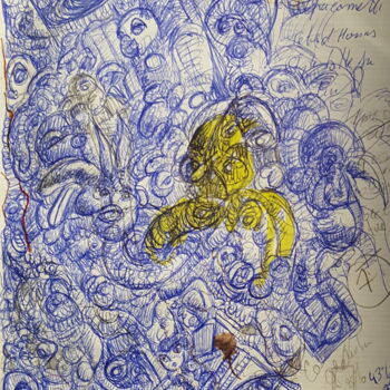 Disegno intitolato ""Méandres"" da Thierry Pujalte, Opera d'arte originale, Biro