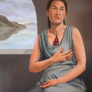Картина под названием "The lady of Eileen…" - Thierry Robert, Подлинное произведение искусства, Масло