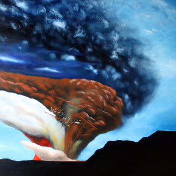 Painting titled "Volcanisme" by Thierry Robert, Original Artwork, Oil
