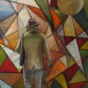 Pintura intitulada "marcher vers son de…" por Thierry Robin, Obras de arte originais