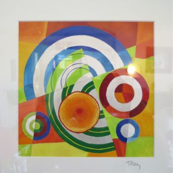 Pintura intitulada "formes circulaires 1" por Thierry Robin, Obras de arte originais