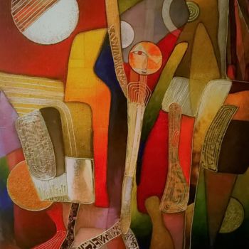 Pintura intitulada "Danse" por Thierry Robin, Obras de arte originais, Guache
