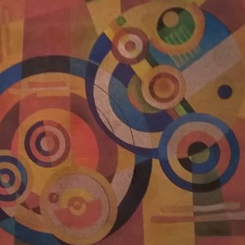 Painting titled "Formes circulaires" by Thierry Robin, Original Artwork, Gouache