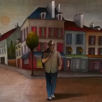 Pintura titulada "L'errance" por Thierry Robin, Obra de arte original, Gouache Montado en Bastidor de camilla de madera