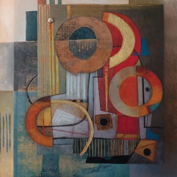 Collages titled "Formes et couleurs…" by Thierry Robin, Original Artwork, Collages Mounted on Cardboard