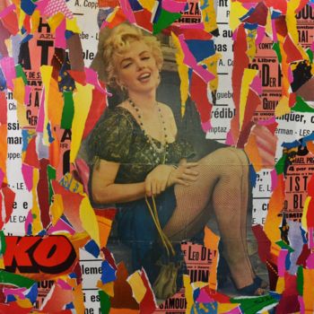 Collages intitolato "Marilyn" da Thierry Spada, Opera d'arte originale, Carta