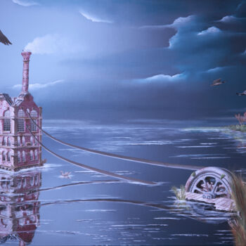 Pintura titulada "La métamorphose (So…" por Thierry Van Quickenborne, Obra de arte original, Oleo Montado en Bastidor de cam…