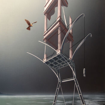Peinture intitulée "Le point du jour (S…" par Thierry Van Quickenborne, Œuvre d'art originale, Huile