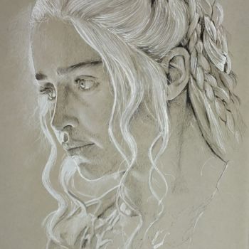 Drawing titled "Daenerys (Emilia Cl…" by Thierry Villers, Original Artwork, Pencil