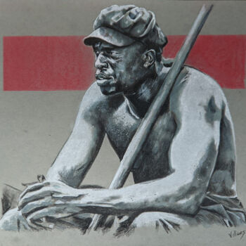 Dibujo titulada "The Workerman" por Thierry Villers, Obra de arte original, Lápiz