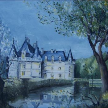 Painting titled "Azay-le-Rideau" by Thierry Cano, Original Artwork, Oil