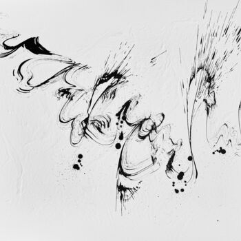 「Vibration N° 2」というタイトルの絵画 Thierry Daudier De Cassiniによって, オリジナルのアートワーク, インク