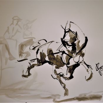 Desenho intitulada "Etude à l'encre-17-…" por Thierry Faure, Obras de arte originais, Tinta