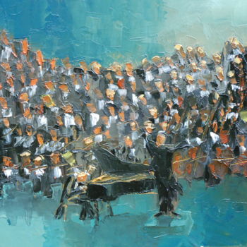 Painting titled "-Concert-07-247" by Thierry Faure, Original Artwork, Oil