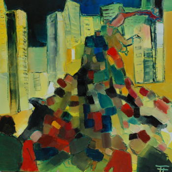 Malerei mit dem Titel "-La-bande-à-Romeo-" von Thierry Faure, Original-Kunstwerk, Öl