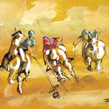 "Polo 7" başlıklı Resim Thierry Faure tarafından, Orijinal sanat, Guaş boya
