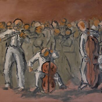 Pintura titulada "Quatuor à cordes" por Thierry Faure, Obra de arte original, Oleo