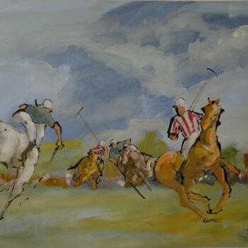 Drawing titled "polo" by Thierry Faure, Original Artwork, Gouache