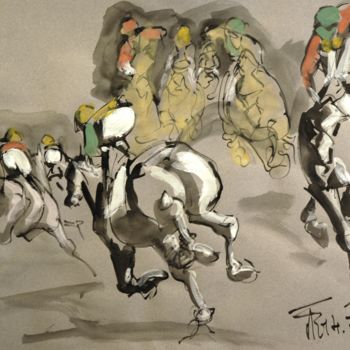 Peinture intitulée "Etude gouachée-(14-…" par Thierry Faure, Œuvre d'art originale, Encre