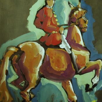 Painting titled "L'adjudant-" by Thierry Faure, Original Artwork, Gouache