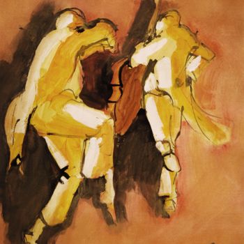 Pittura intitolato "Etude musique 15-53" da Thierry Faure, Opera d'arte originale, Gouache