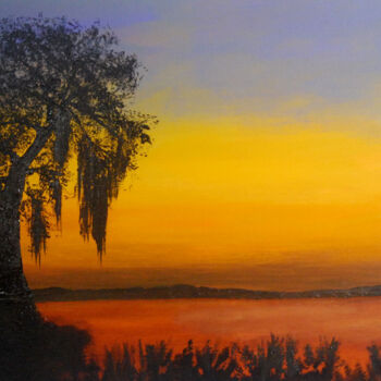 Painting titled "Crépuscule" by Thierry Ferrand, Original Artwork, Acrylic