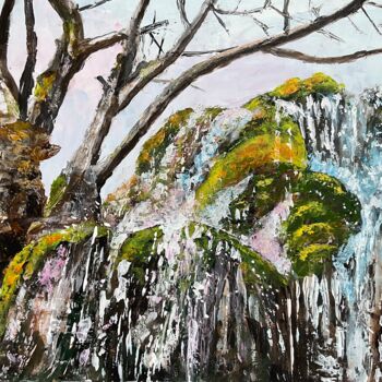 Painting titled "Splash cascade du B…" by Thierry Gautheron, Original Artwork, Acrylic Mounted on Wood Stretcher frame