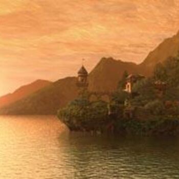 数字艺术 标题为“Sunset sur lac” 由Thierry Humbert, 原创艺术品
