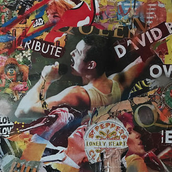 Collages intitulée "Rock Stars" par Thierry Larue, Œuvre d'art originale