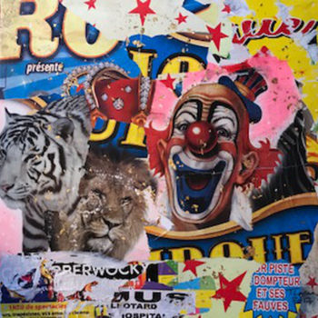 Collages titled "Circus" by Thierry Larue, Original Artwork