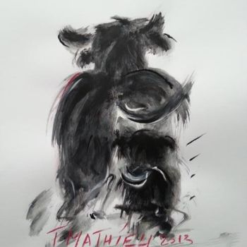 Peinture intitulée "mes petites corridas" par Thierry Mathieu, Œuvre d'art originale, Huile