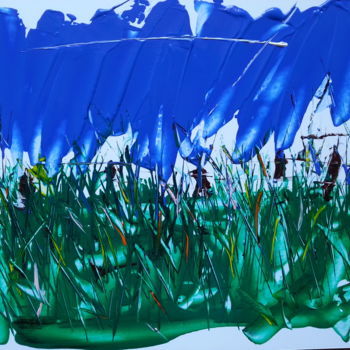 Ζωγραφική με τίτλο "Lac vert" από Thierry Mathieu, Αυθεντικά έργα τέχνης, Ακρυλικό