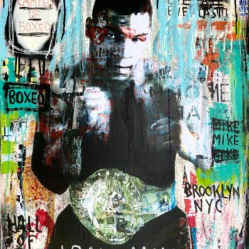 Painting titled "IRON MIKE" by Thierry Rasine, Original Artwork, Acrylic Mounted on Wood Stretcher frame