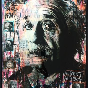 Painting titled "ALBERT" by Thierry Rasine, Original Artwork, Acrylic Mounted on Wood Stretcher frame