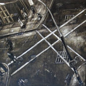 Pintura titulada "carrefour" por Thierry Sellem, Obra de arte original, Oleo