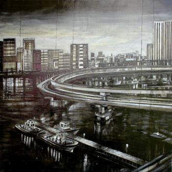 Painting titled "shanghai-a1-140x140…" by Thierry Sellem, Original Artwork