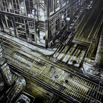 绘画 标题为“vue-de-rue-parisien…” 由Thierry Sellem, 原创艺术品, 油