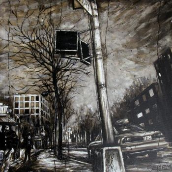 Peinture intitulée "coin-de-rue-a-new-y…" par Thierry Sellem, Œuvre d'art originale