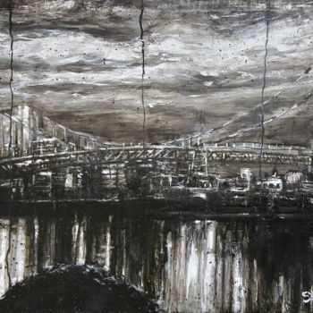 Malerei mit dem Titel "pont-n5-a1-62x50.jpg" von Thierry Sellem, Original-Kunstwerk