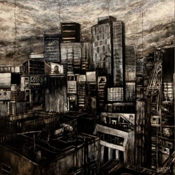 Painting titled "tokyo-buildings-a1.…" by Thierry Sellem, Original Artwork