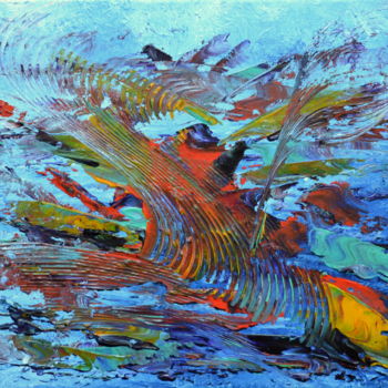 Pittura intitolato "abstract-sunset" da Thierry Vobmann, Opera d'arte originale, Acrilico