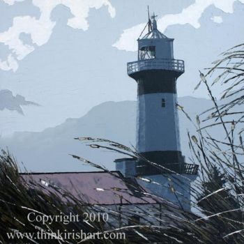 Painting titled "Shroove Lighthouse" by Stephen Diggin, Original Artwork