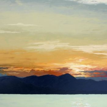 Pintura intitulada "Swilly Sunset II -…" por Stephen Diggin, Obras de arte originais