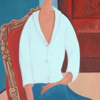 Painting titled "Young woman in a Re…" by Stephen Diggin, Original Artwork