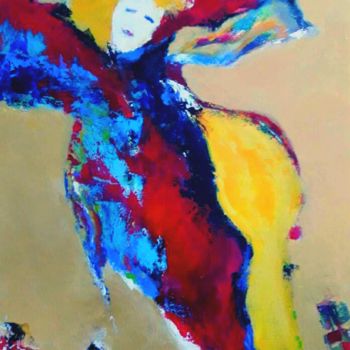 Peinture intitulée "La femme aux volants" par Thierry Moreau, Œuvre d'art originale, Acrylique